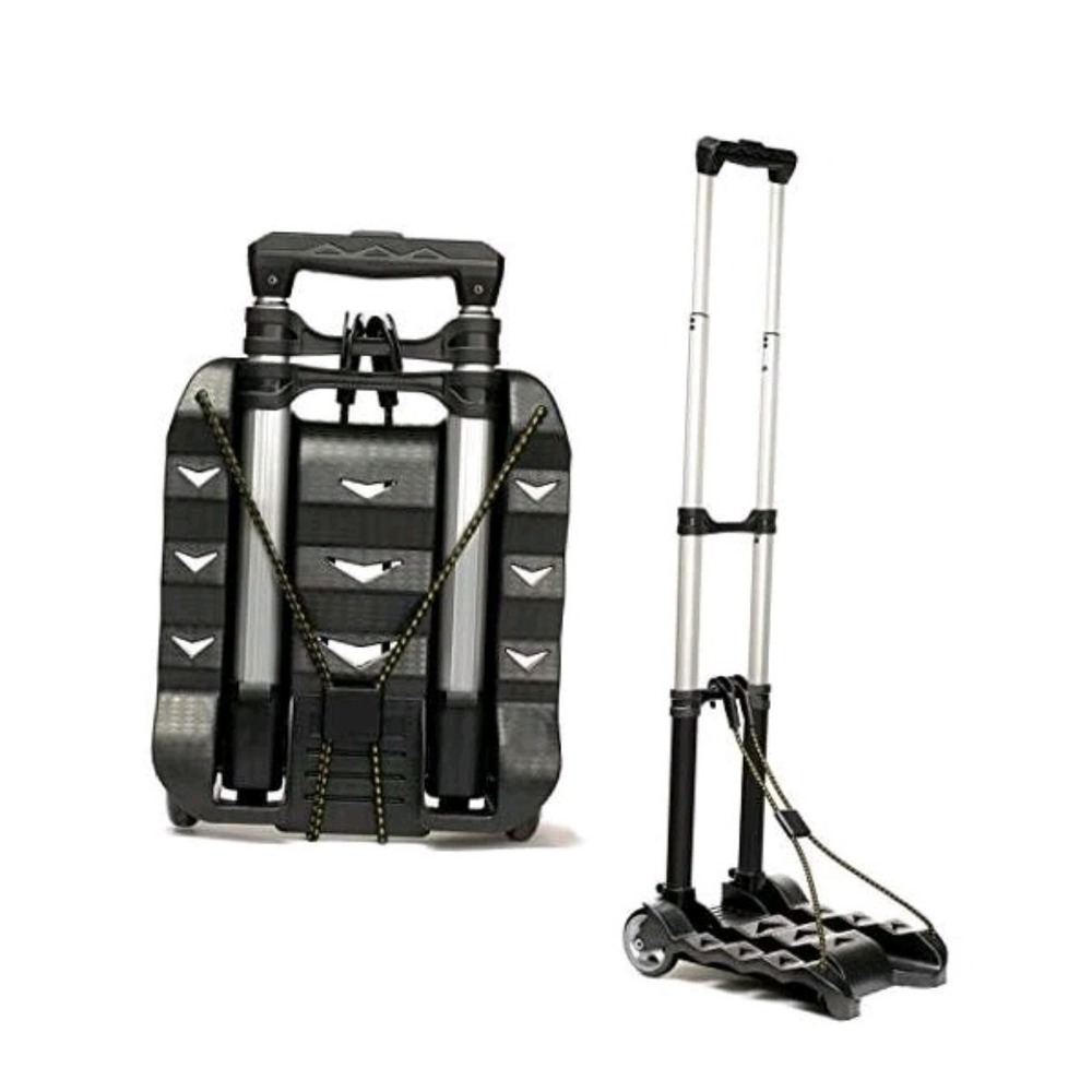 Folding Luggage Cart - Lightweight Aluminum Collapsible and Portable Fold Up